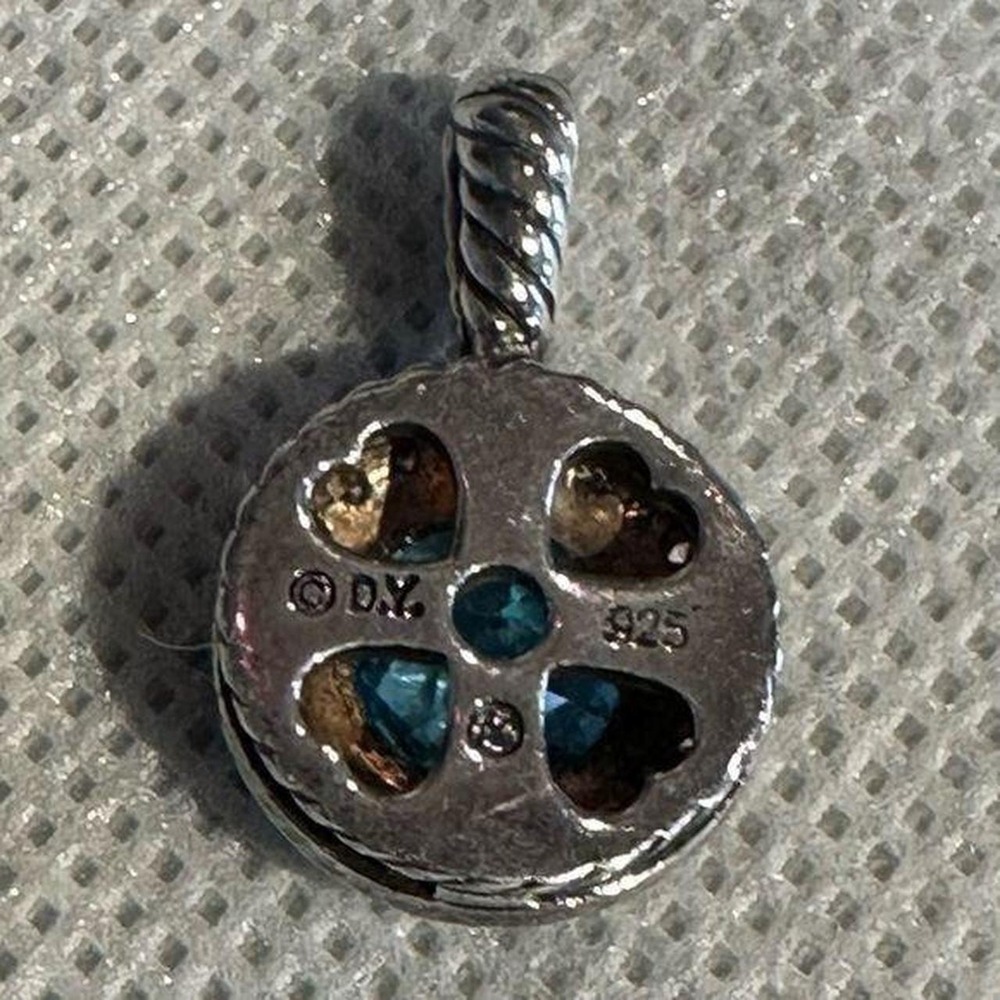 David Yurman blue topaz and diamond Cerise earrings & pendant set - Picture 8 of 8